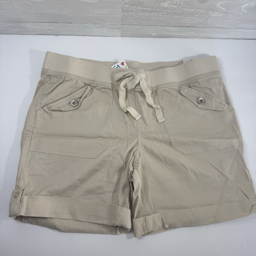 Girl’s Elastic Khaki Shorts with Pockets - Size 16 1/2 - JUSTICE -Summer Style